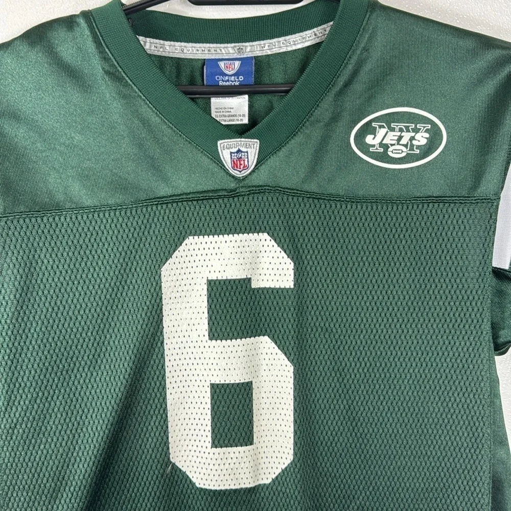 NFL On Field Reebok‎ Sanchez 6  NY Jets Jersey Youth XL 18-20 Green White EUC